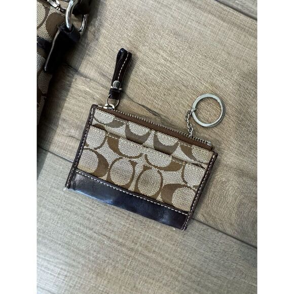 COACH Signature Jacquard with Patent leather trim CROSSBODY Messenger Bag Purse - Picture 4 of 6